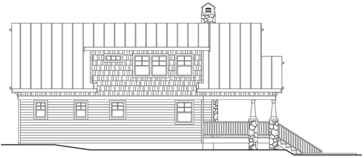 Left Elevation for House Plan #343361