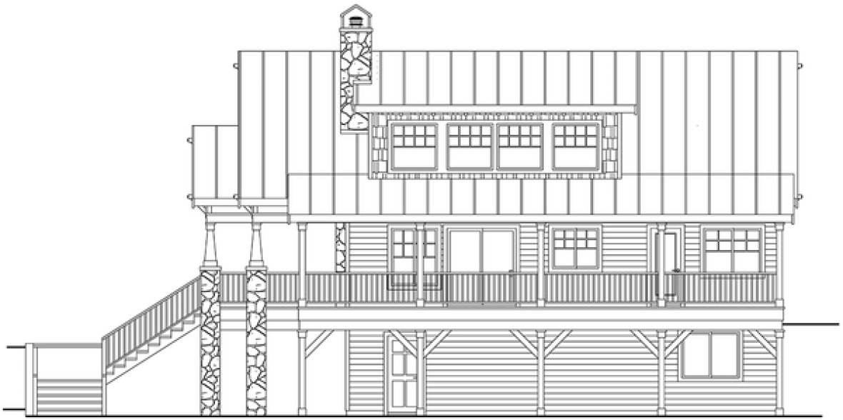 Right Elevation for House Plan #343361