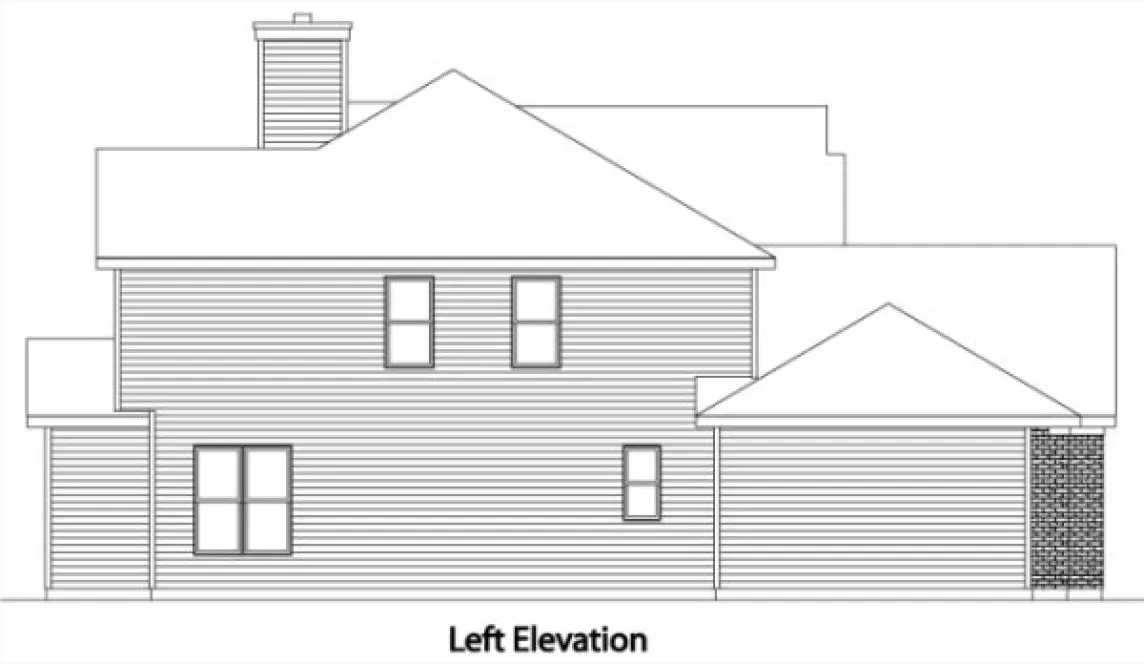 Left Elevation for House Plan #416352