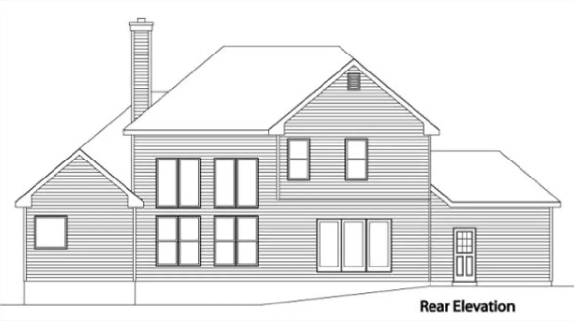 Rear Elevation for House Plan #416352