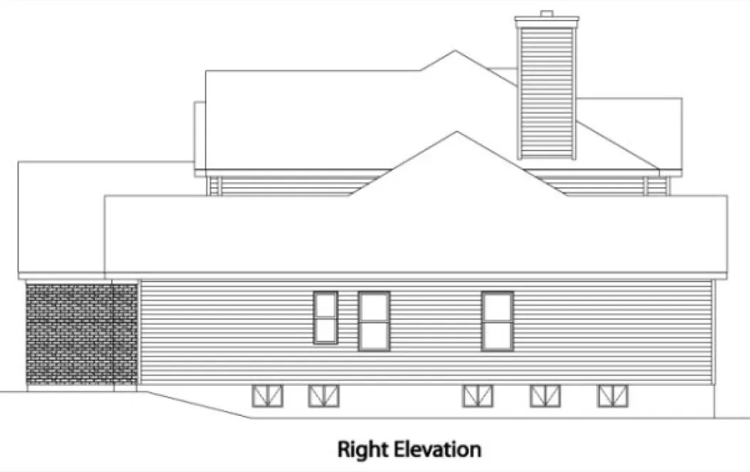 Right Elevation for House Plan #416352