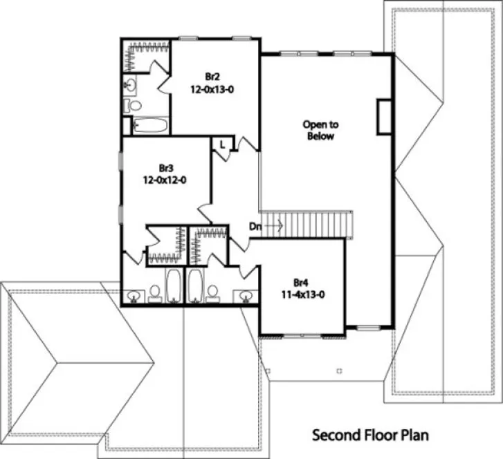 Second Floor Plan for House Plan #416352