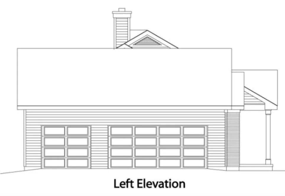 Left Elevation for House Plan #411062