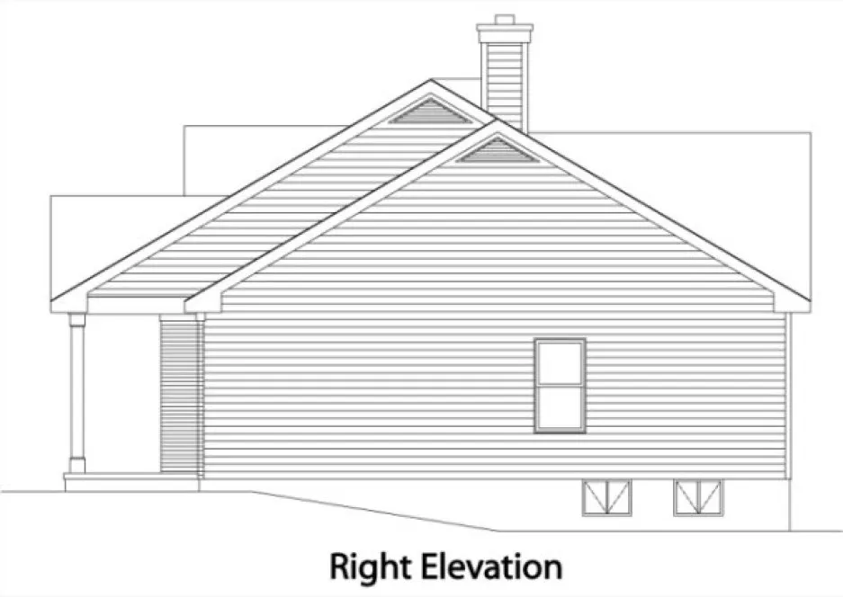 Right Elevation for House Plan #411062