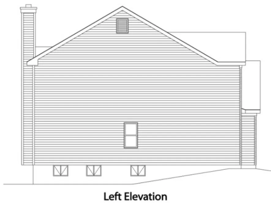 Left Elevation for House Plan #412062