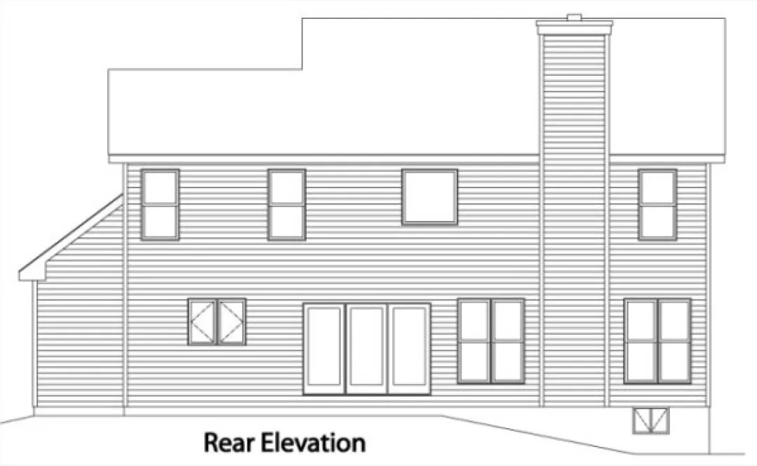 Rear Elevation for House Plan #412062