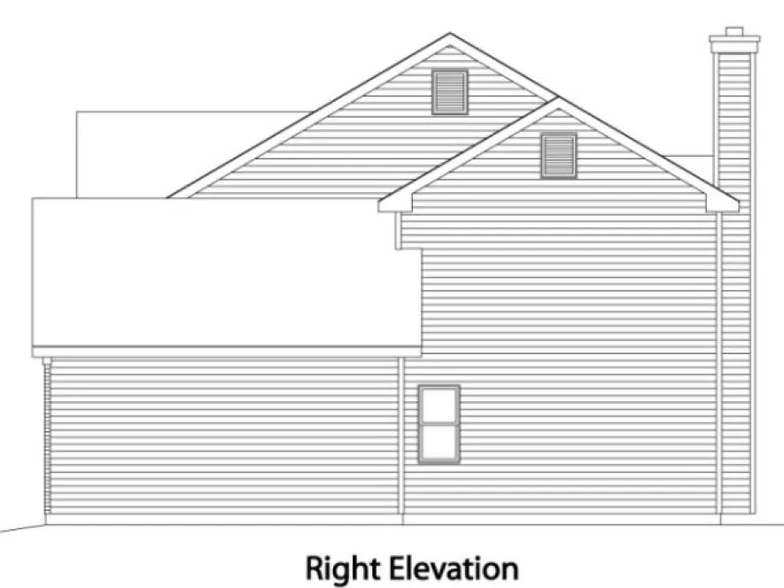 Right Elevation for House Plan #412062