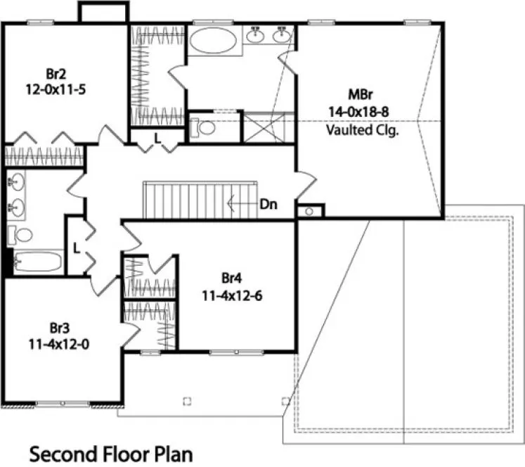 Second Floor Plan for House Plan #412062