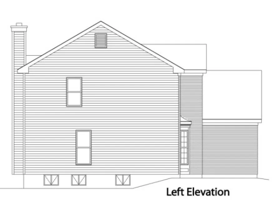 Left Elevation for House Plan #413062