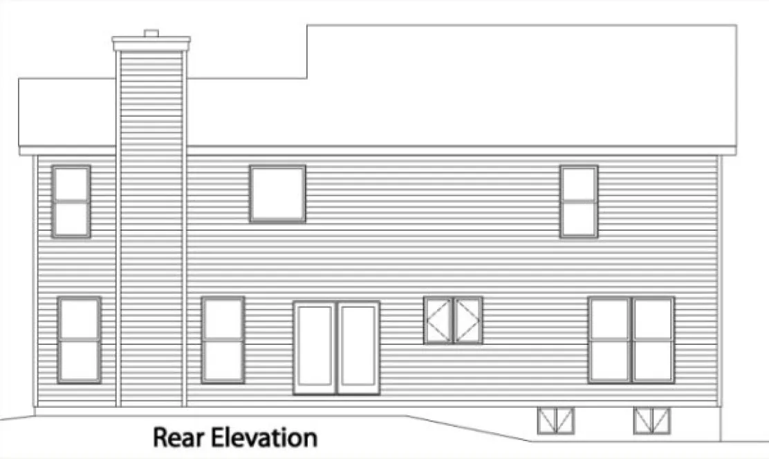 Rear Elevation for House Plan #413062
