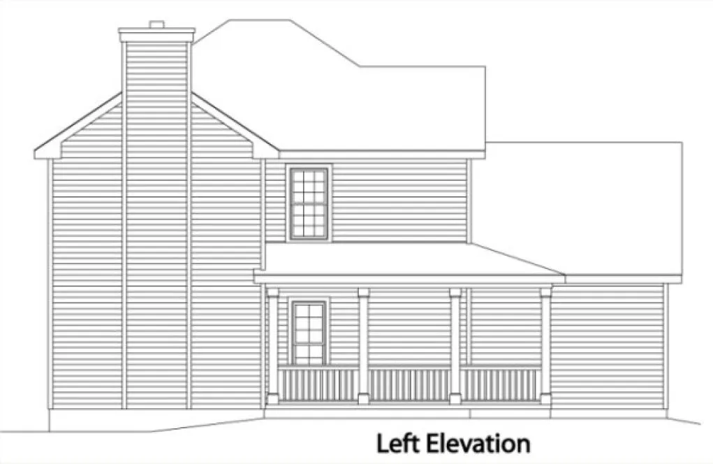 Left Elevation for House Plan #414062