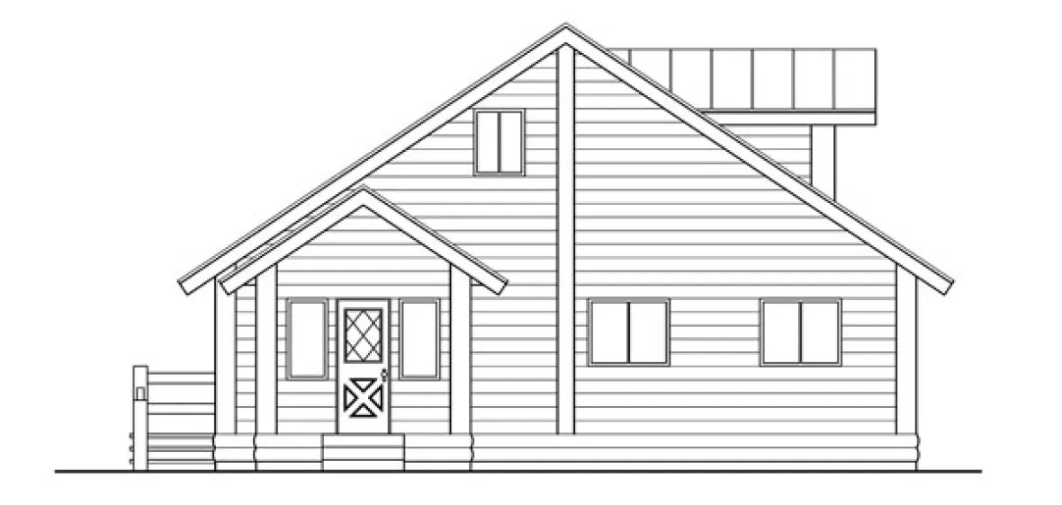 Rear Elevation for House Plan #343200