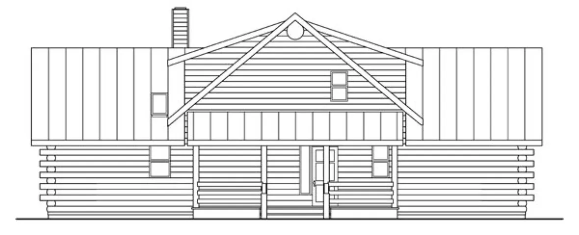 Rear Elevation for House Plan #345203