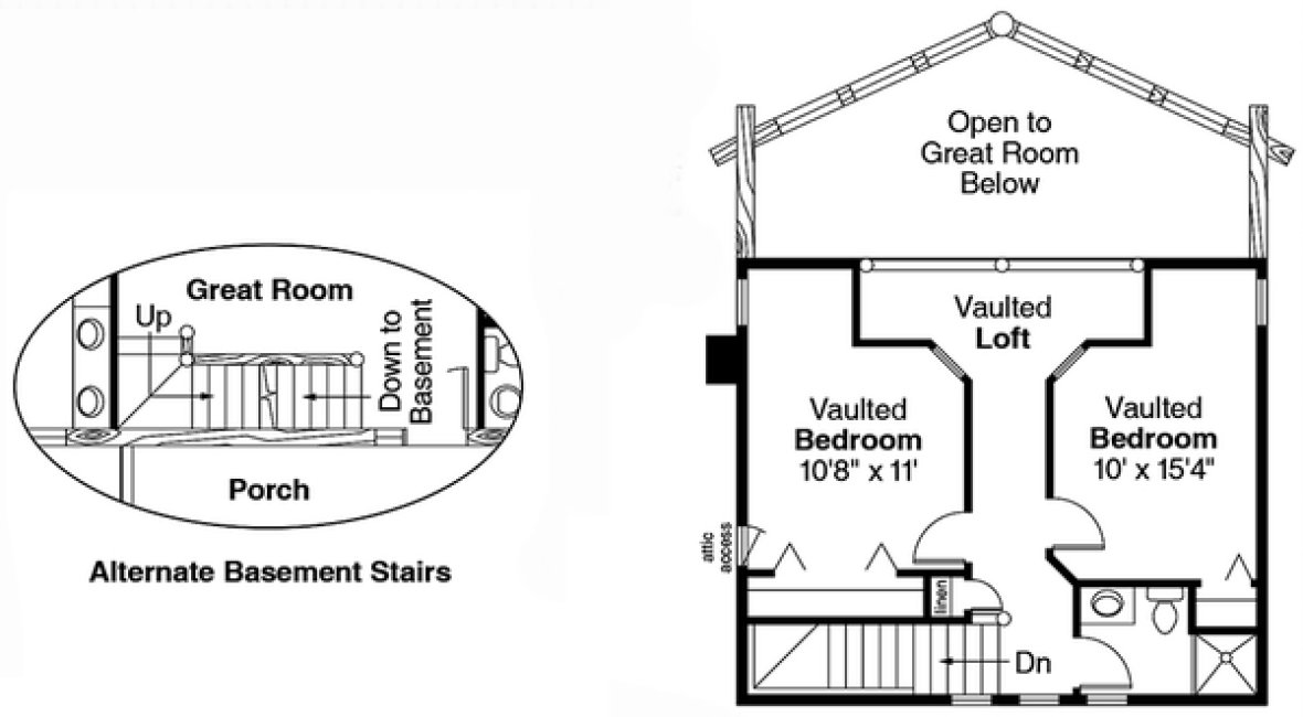 Second Floor Plan for House Plan #345203