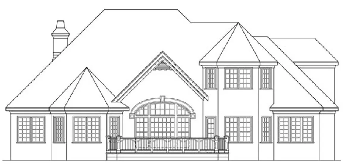Rear Elevation for House Plan #347203
