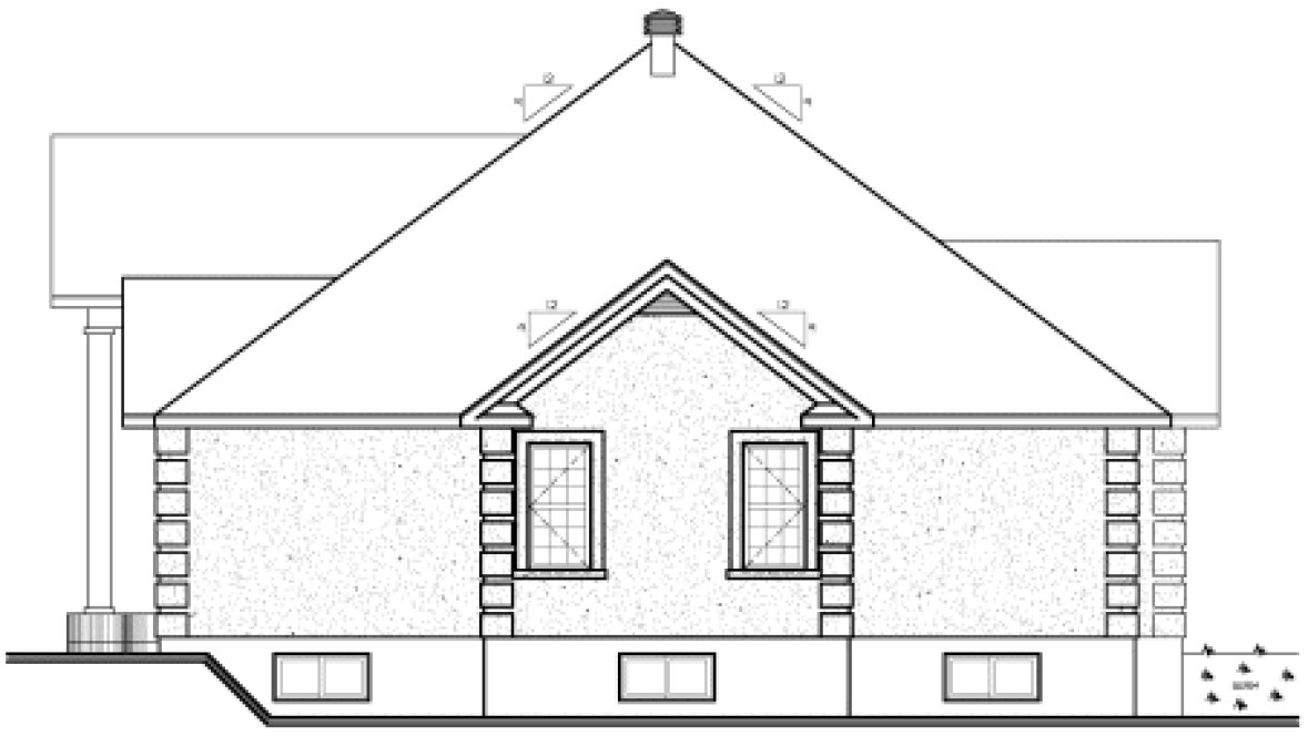 Right Elevation for House Plan #146622