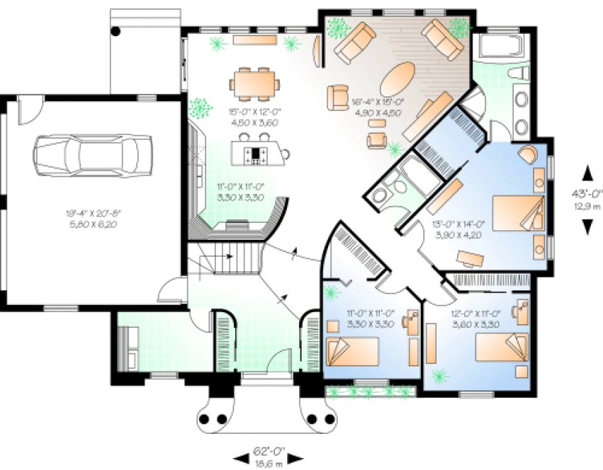 Main Floor Plan for House Plan #146622