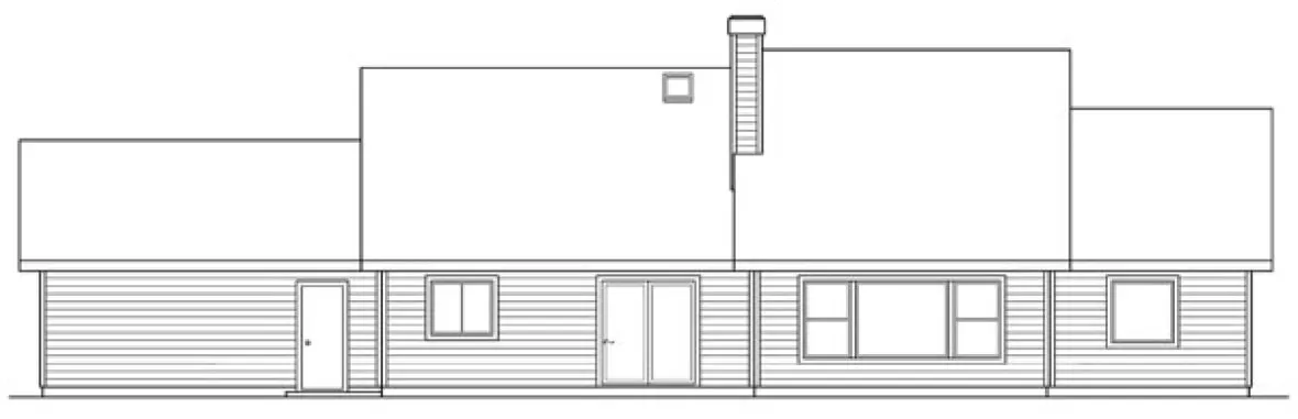 Rear Elevation for House Plan #343403