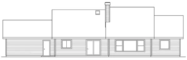 Rear Elevation for House Plan #343403