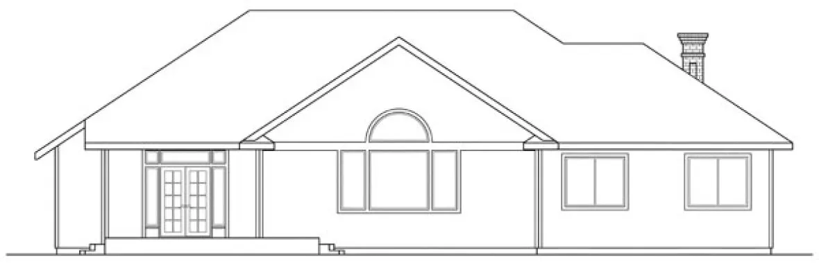 Rear Elevation for House Plan #349403