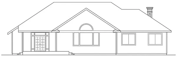 Rear Elevation for House Plan #349403