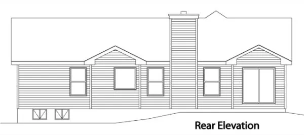 Rear Elevation for House Plan #415062