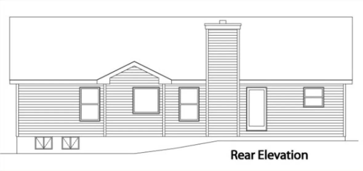 Rear Elevation for House Plan #416062