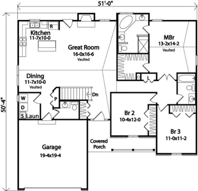 Main Floor Plan for House Plan #416062