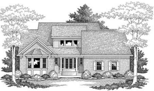 Rear Elevation for House Plan #285191