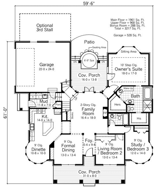 Main Floor Plan for House Plan #285191