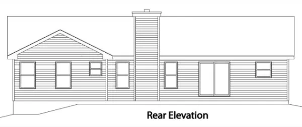Rear Elevation for House Plan #417062