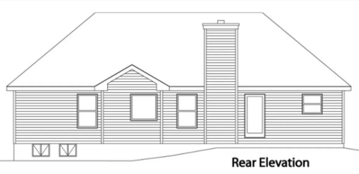 Rear Elevation for House Plan #418062