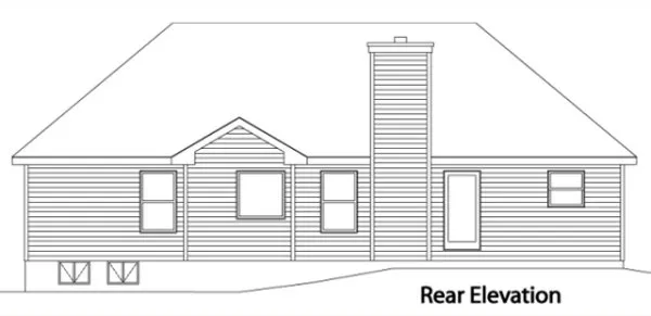 Rear Elevation for House Plan #418062