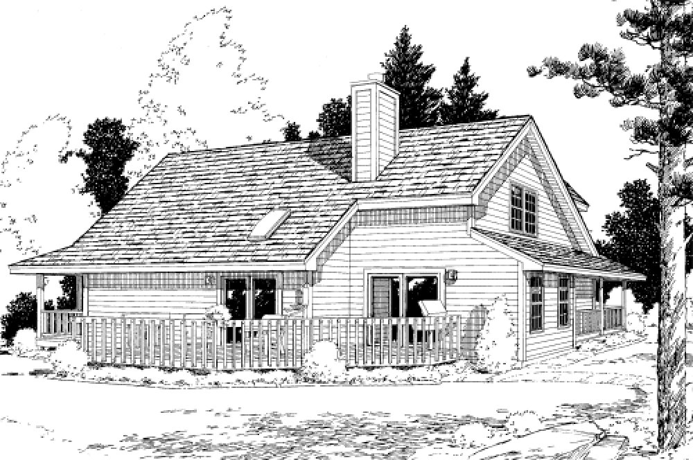 Rear Elevation for House Plan #181785