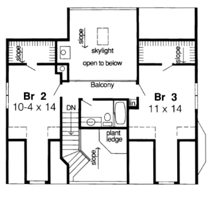 Second Floor Plan for House Plan #181785