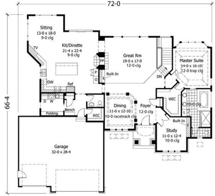 Main Floor Plan for House Plan #283083