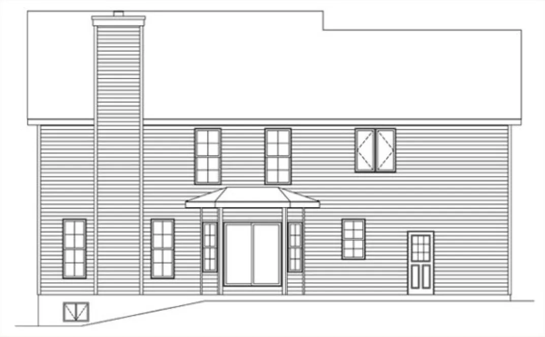Rear Elevation for House Plan #410162