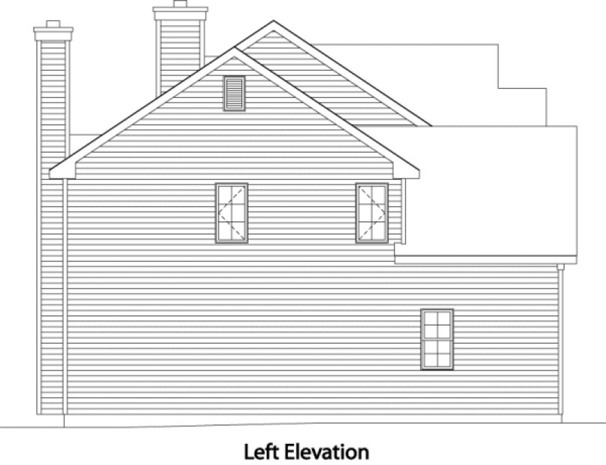 Left Elevation for House Plan #411162