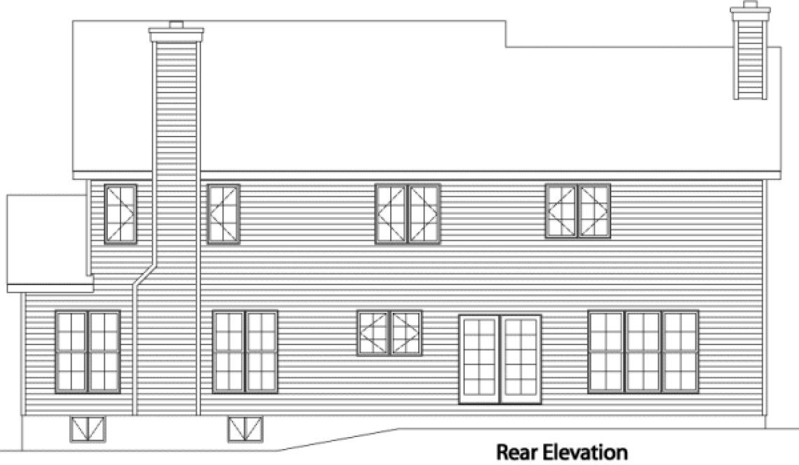 Rear Elevation for House Plan #411162