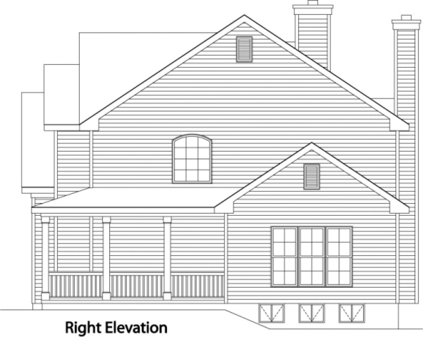 Right Elevation for House Plan #411162