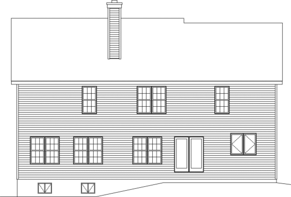 Rear Elevation for House Plan #410172