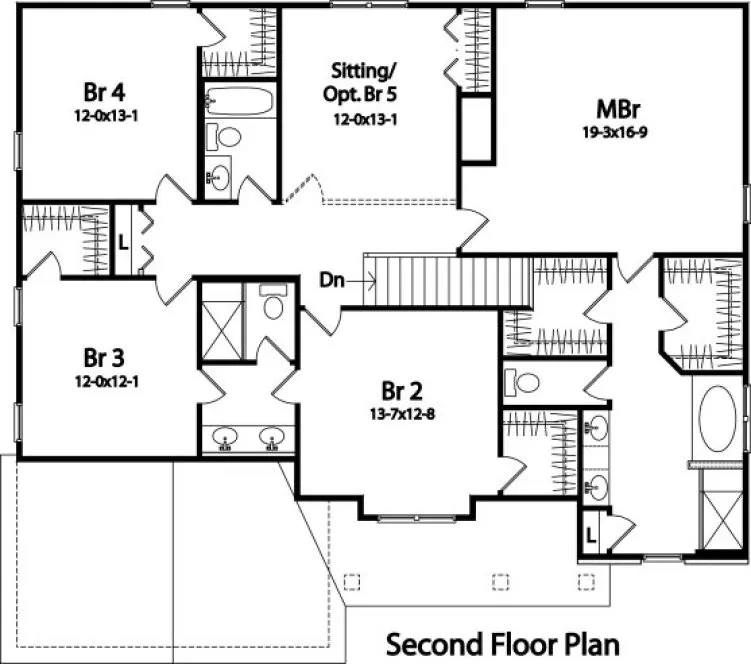 Second Floor Plan for House Plan #410172