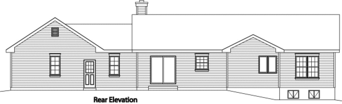 Rear Elevation for House Plan #413172