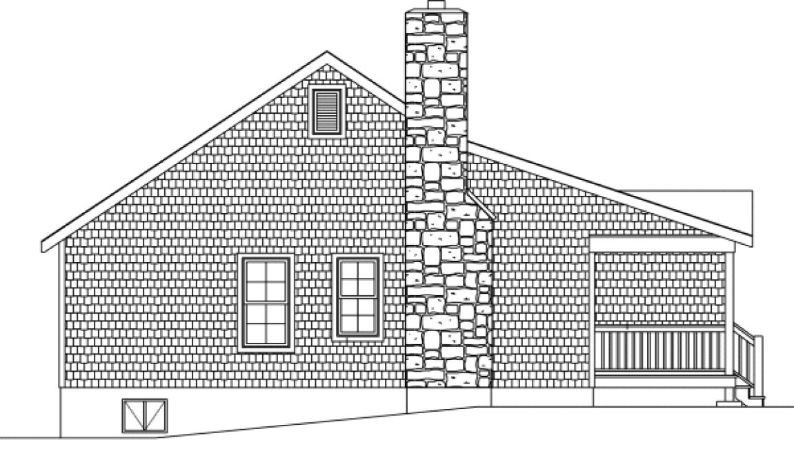 Left Elevation for House Plan #410472