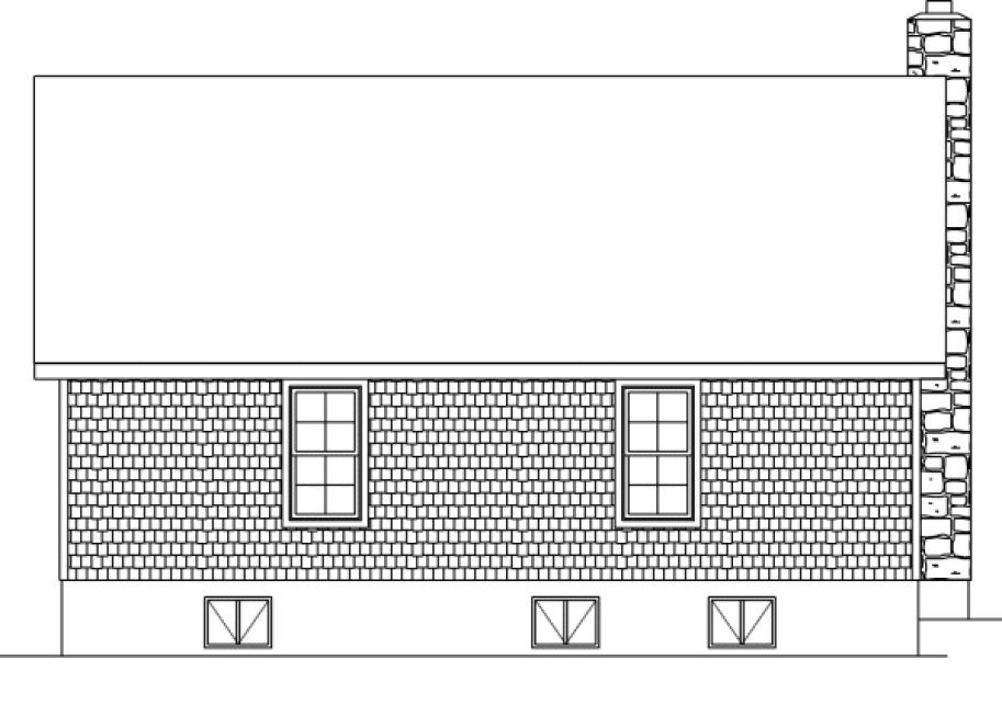 Rear Elevation for House Plan #410472