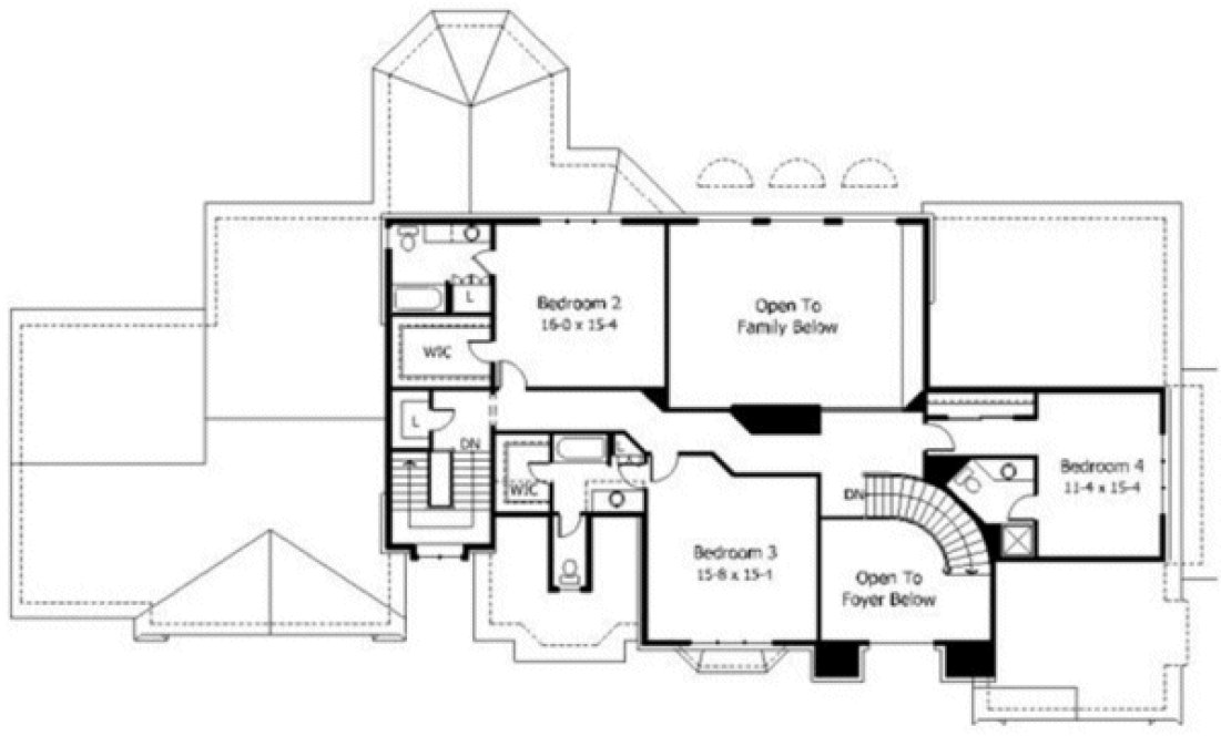 Second Floor Plan for House Plan #280005