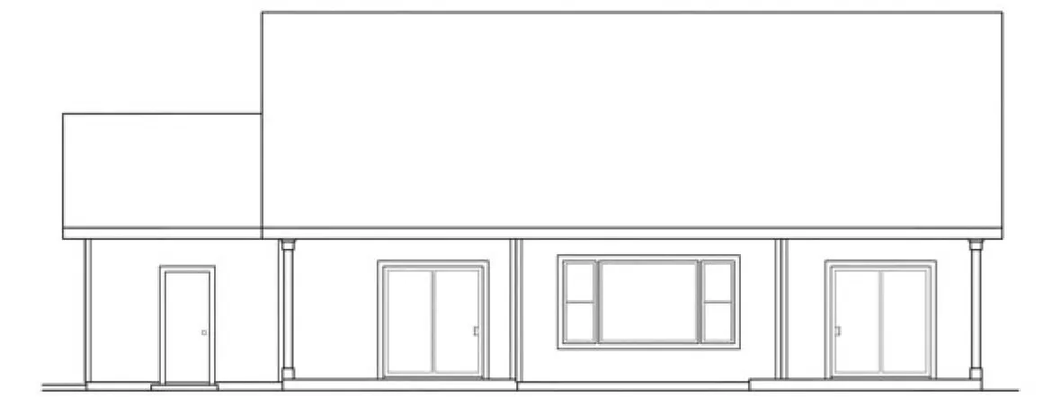 Rear Elevation for House Plan #345503