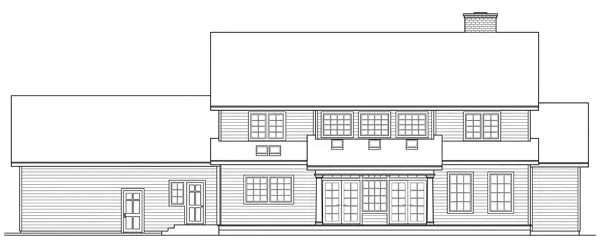 Rear Elevation for House Plan #342603