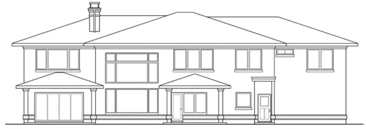 Rear Elevation for House Plan #349603