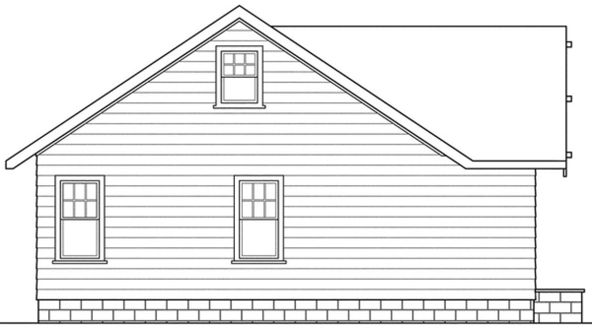 Left Elevation for House Plan #343803